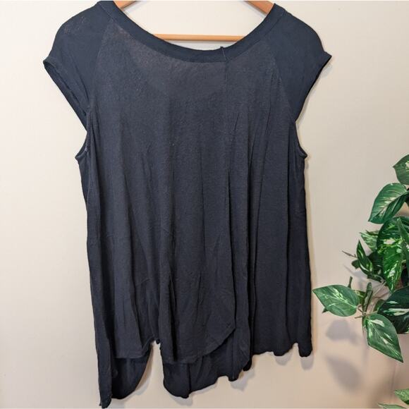 Free People Oversized Black Linen Women's Blouse Size XS - Picture 6 of 6